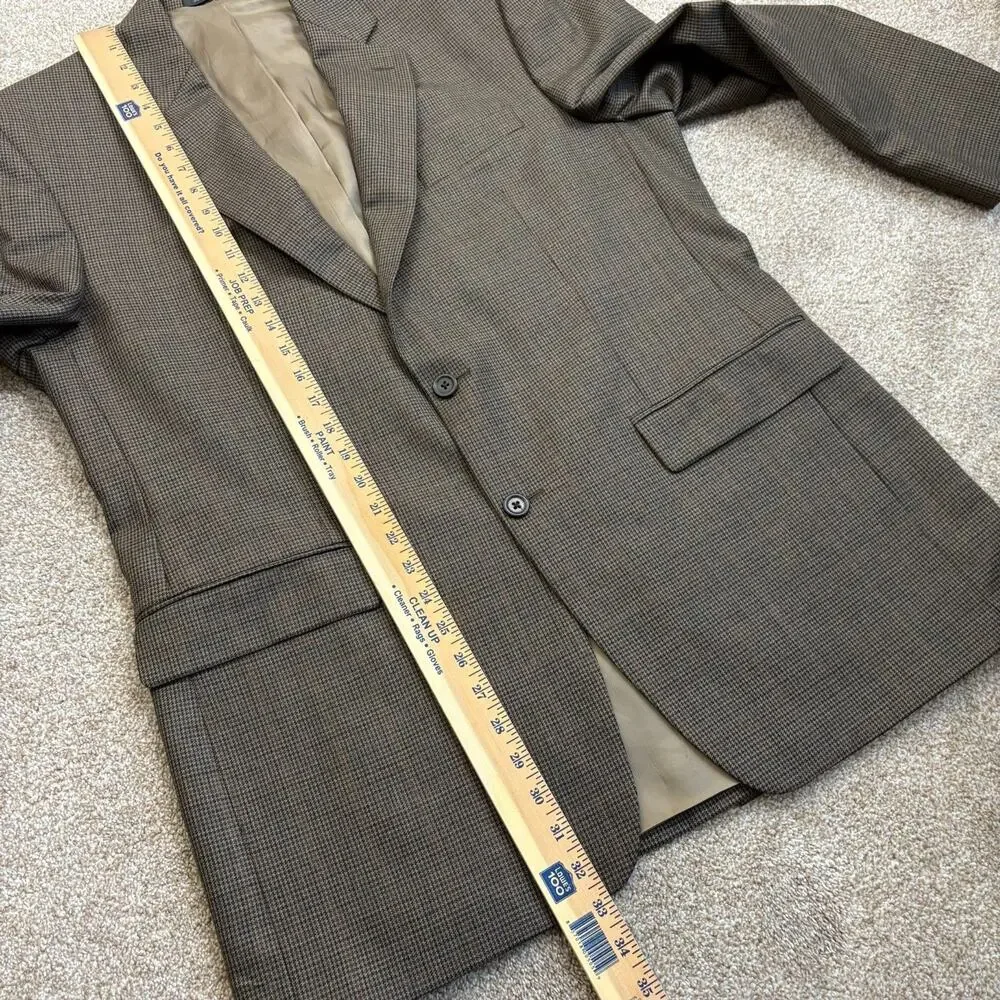 LAUREN Ralph Lauren Houndstooth Wool Sport Coat Blazer Mens Size 42L Business